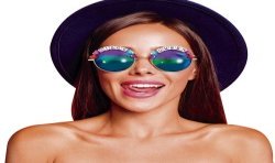 LUNETTES DISCO QUEEN RONDES VERRES BLEU MIROIR