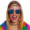 LUNETTES DISCO QUEEN RONDES VERRES BLEU MIROIR