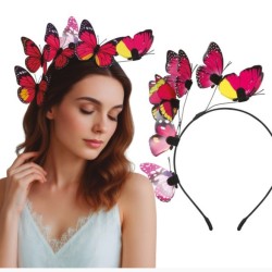 SERRE-TETE OU TIARE PAPILLONS ROSE