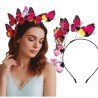 SERRE-TETE OU TIARE PAPILLONS ROSE