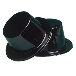 CHAPEAU HAUT DE FORME PLASTIQUE NOIR