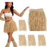 SET DES ILES POLYNESIENNES EN RAPHIA NATUREL JUPE JAMBIERES BRASSARDS