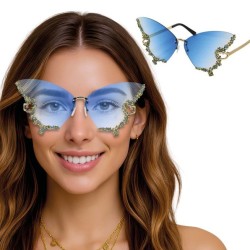LUNETTES PAPILLONS VERRES BLEUS ET STRASS