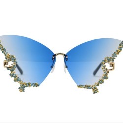 LUNETTES PAPILLONS VERRES BLEUS ET STRASS