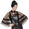 CAPE COURTE EN DENTELLE EFFET TOILE D'ARAIGNEE NOIRE