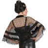 CAPE COURTE EN DENTELLE EFFET TOILE D'ARAIGNEE NOIRE