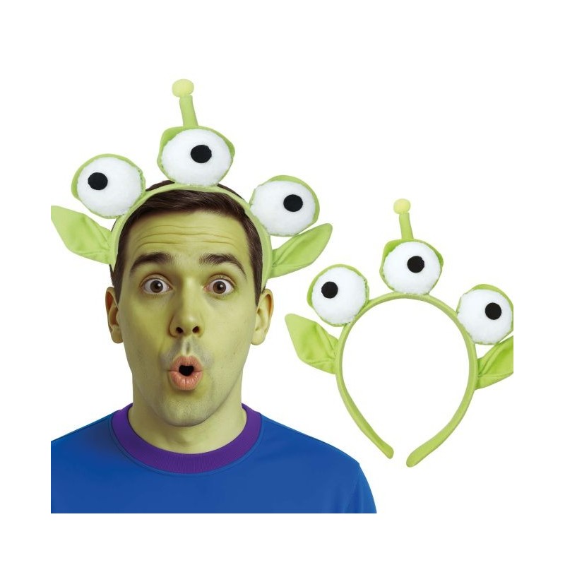 SERRE-TETE ALIEN VERT 3 YEUX + OREILLES