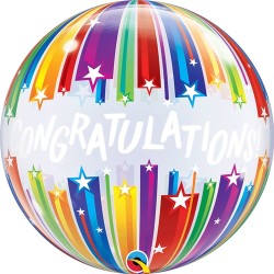 BALLON BUBBLES DIPLOME CONGRATULATIONS MULTICOLORE 56 CM 