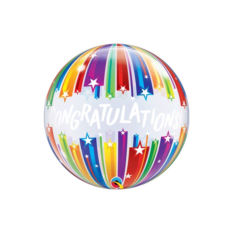 BALLON BUBBLES DIPLOME CONGRATULATIONS MULTICOLORE 56 CM 