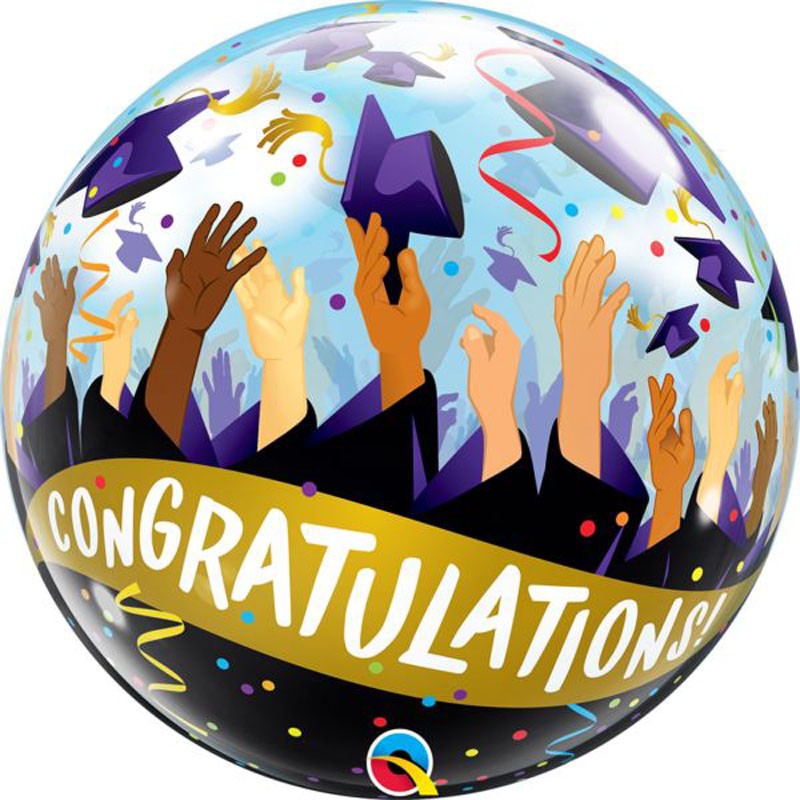 BALLON BUBBLES DIPLOME 56 CM CONGRATULATIONS