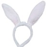 SERRE TETE OREILLES DE LAPIN PELUCHE ROSE ET BLANC