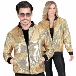 DEGUISEMENT BLOUSON HOMME OU FEMME SEQUIN OR TAILLE XXL