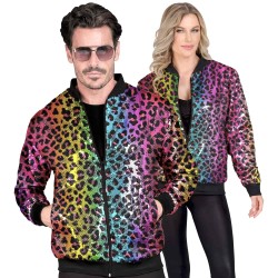 DEGUISEMENT BLOUSON BOMBER AVEC CAPUCHE MULTICOLORE LEOPARD TAILLE L-XL