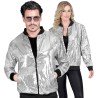 DEGUISEMENT BLOUSON HOMME OU FEMME SEQUIN ARGENT TAILLE L-XL