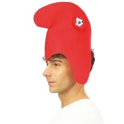 BONNET PHRYGIEN EN TISSU ROUGE AVEC COCARDE