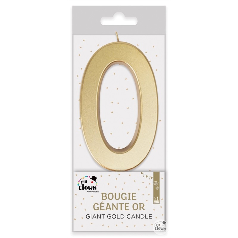 BOUGIE GEANTE OR CHIFFRE 0