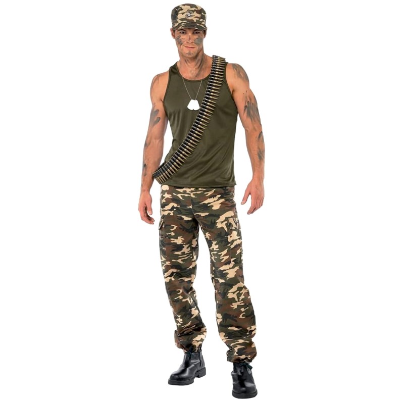 DEGUISEMENT CAMOUFLAGE TEE SHIRT TAILLE L
