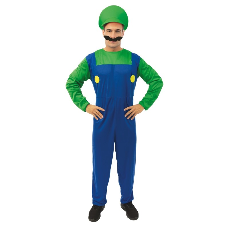 DEGUISEMENT PLOMBIER VERT LUIGI ADULTE TAILLE S-M