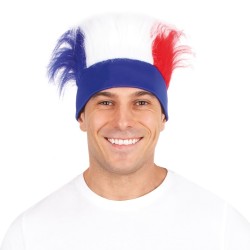 BANDEAU AVEC CHEVEUX BLEU BLANC ROUGE FRANCE
