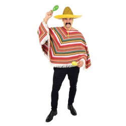 PONCHO ADULTE MEXICAIN TAILLE UNIQUE