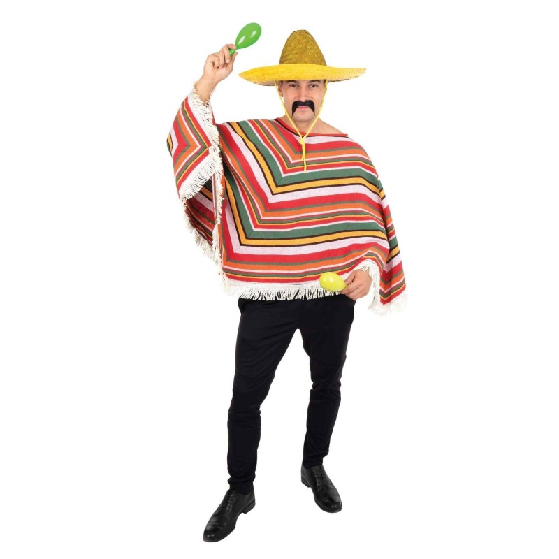 PONCHO ADULTE MEXICAIN TAILLE UNIQUE
