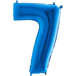 BALLON METALLIQUE CHIFFRE 7 BLEU 66 CM