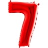 BALLON METALLIQUE CHIFFRE 7 ROUGE 66 CM