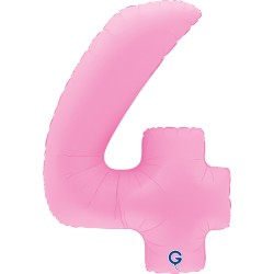 BALLON METALLIQUE CHIFFRE 4 ROSE SAKURA 102 CM 