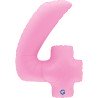 BALLON METALLIQUE CHIFFRE 4 ROSE SAKURA 102 CM 