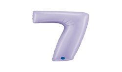 BALLON METALLIQUE CHIFFRE 7 102CM LILAS
