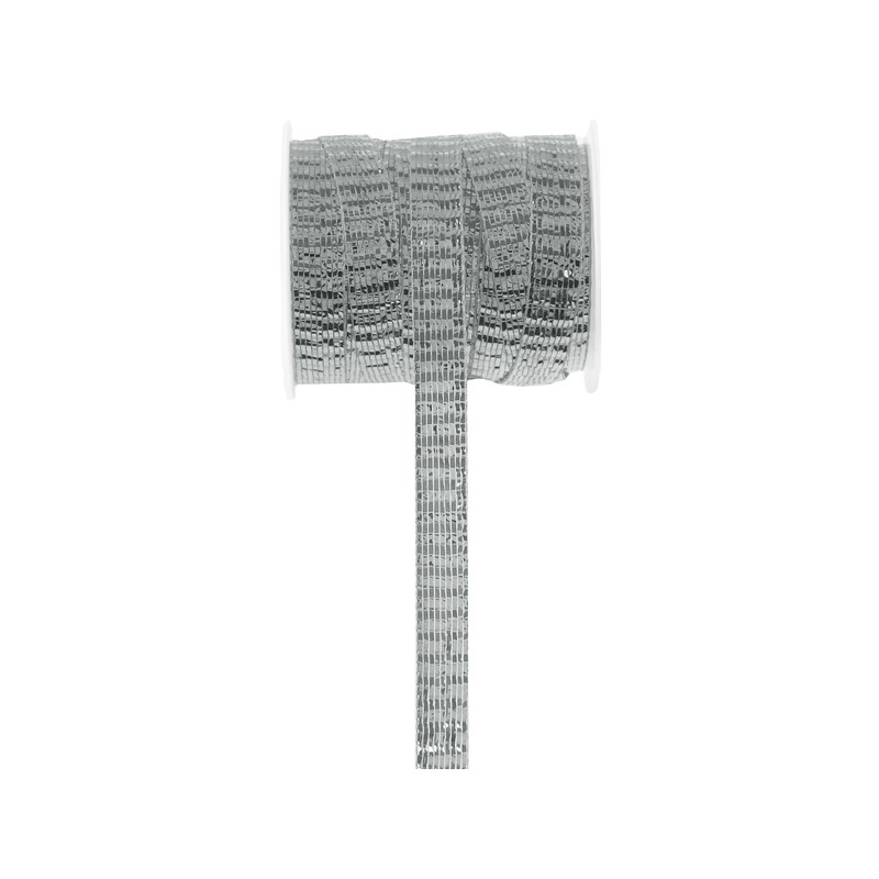 RUBAN BRILLANT ARGENT 10 MM X 5 M