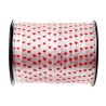 RUBAN BOLCDUC BLANC AVEC COEURS ROUGES IMRPIMES 7.5 MM X 50 M