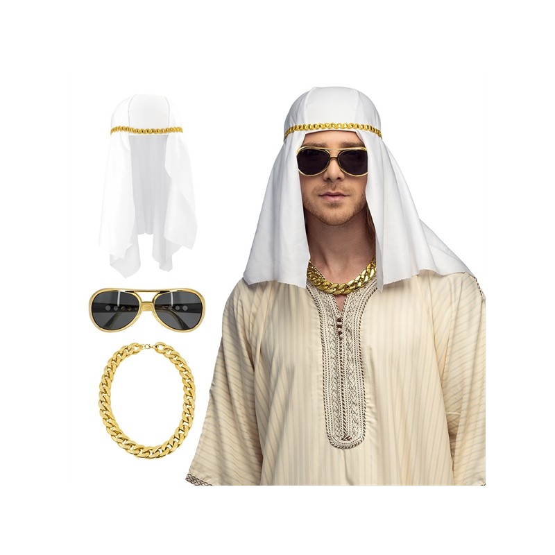 SET SHEIK (CHAPEAU, LUNETTES, COLLIER)