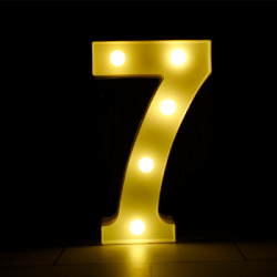 DECORATION LED CHIFFRE 7 25 CM BLANC CHAUD