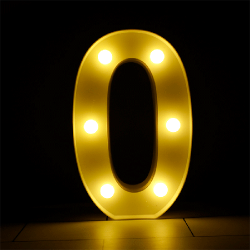 DECORATION LED CHIFFRE 0 25 CM BLANC CHAUD