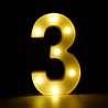 DECORATION LED CHIFFRE 3 25 CM BLANC CHAUD