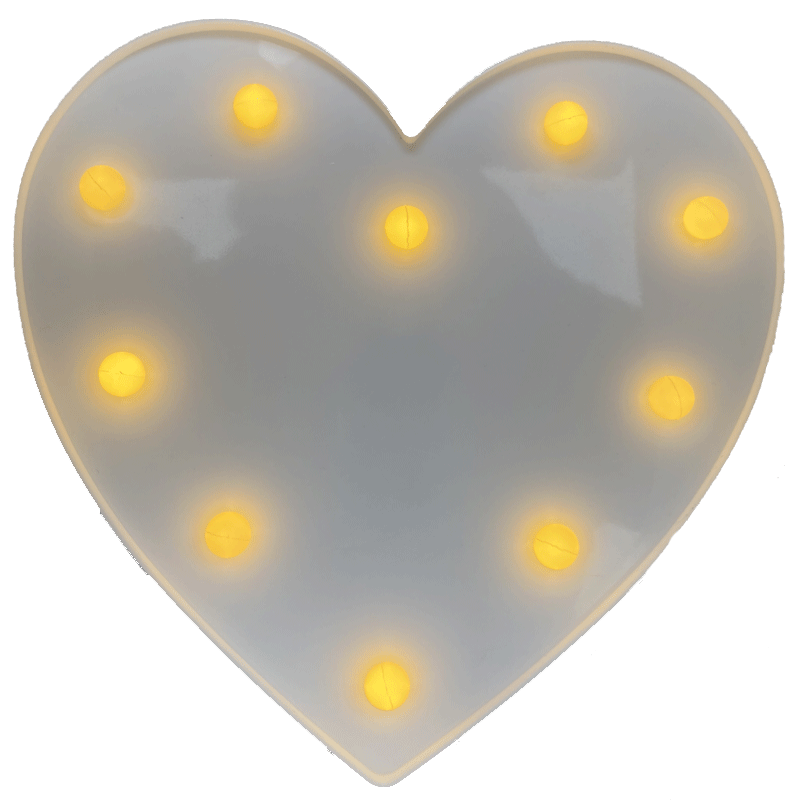 DECORATION COEUR LED BLANC CHAUD 25 CM 