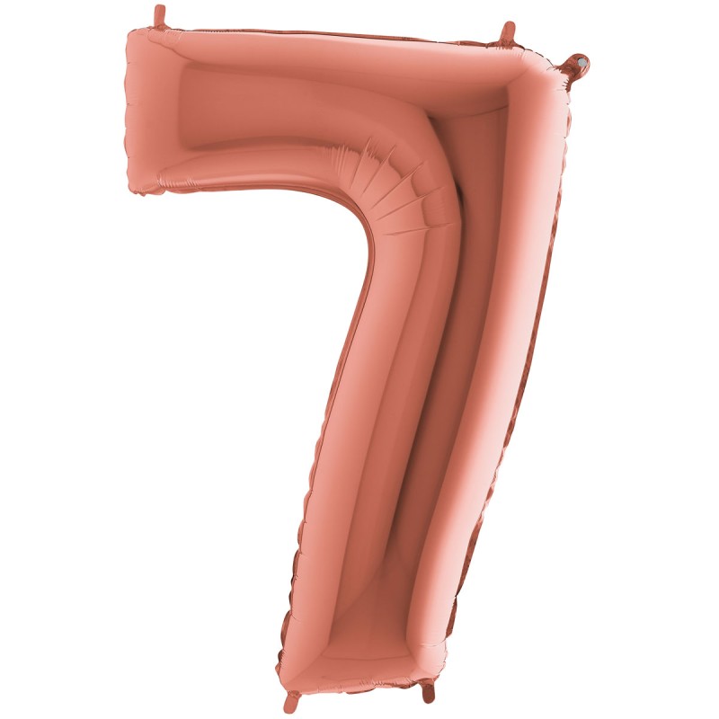 BALLON METALLIQUE CHIFFRE 7 ROSE GOLD 66 CM