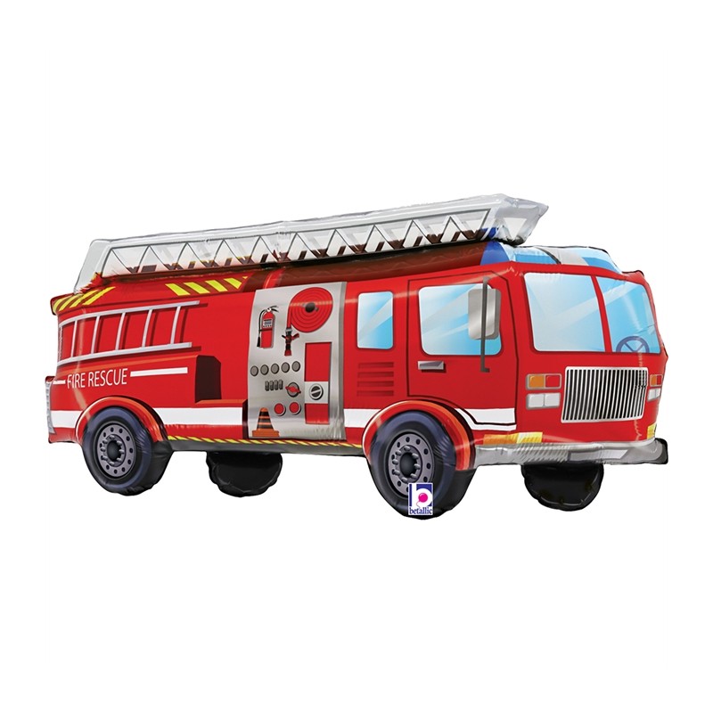 BALLON METALLIQUE CAMION DE POMPIER 86 CM