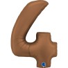 BALLON METALLIQUE CHIFFRE 4 102CM CHOCOLAT OU MARRON