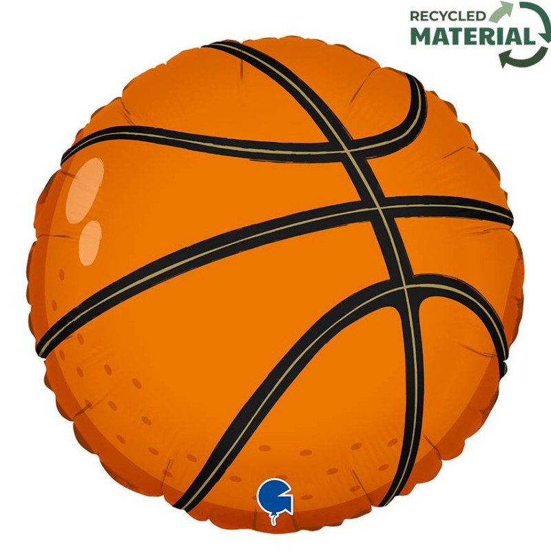 BALLON METALLIQUE BALLON DE BASKET ORANGE 46 CM