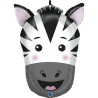 BALLON METALLIQUE TETE DE ZEBRE BLANC ET NOIR 61 CM