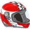 BALLON METALLIQUE CASQUE DE MOTO GP ROUGE 38 CM 