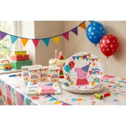 8 ASSIETTES EN CARTON BIODEGRADABLE PEPPA PIG 23 CM 