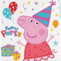 20 SERVIETTES EN PAPIER PEPPA PIG 33 X 33 CM