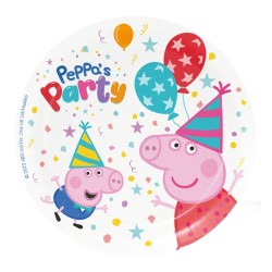8 ASSIETTES EN CARTON BIODEGRADABLE PEPPA PIG 18 CM