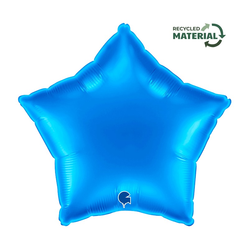 BALLON METALLIQUE ETOILE 46 CM BLUE OU BLEU ROI