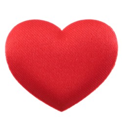 40 CONFETTIS COEUR EN TISSU ROUGE DE 2.5 CM