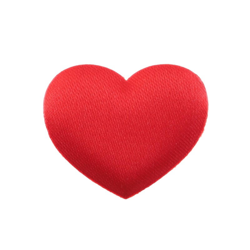 40 CONFETTIS COEUR EN TISSU ROUGE DE 2.5 CM 