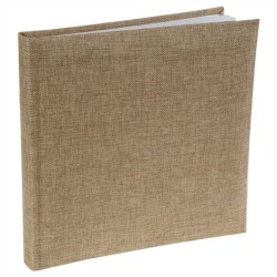 LIVRE D'OR TOILE DE JUTE COULEUR NATURELLE 24 X 24 CM
